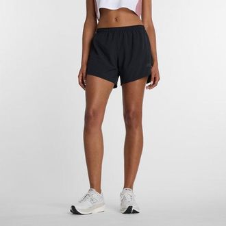New Balance Donna RC Essential Short 5 in Nero, Politessuto, Taglia XL