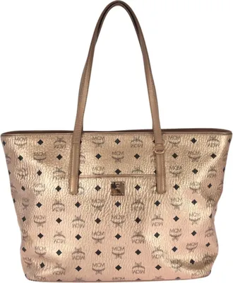 MCM Mcm Champagne Gold Pvc Leather Shoulder Bag Tote Bag (Pre-Owned)