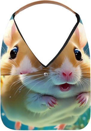 Generic Lovely Hamster Swims Underwater Reusable Lightweight Grocery Bags - Foldable Into Compact Pouch, Washable & Sturdy, Multipurpose for Shopping and Trav