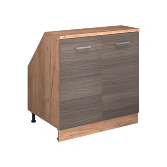 Vicco Armario De Cocina Para Techo Inclinado R-line, Gris Noble, 80 Cm Con 2 Puertas, 60 Cm De Profundidad, Vicco