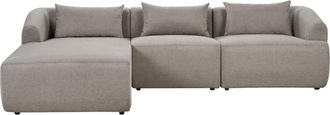 Beliani Beliani - Sof&aacute; Esquinero Minimalista Moderno Derecho Tapizado De Tela Cojines Adicionales 3 Plazas Gris Pardo Svansele