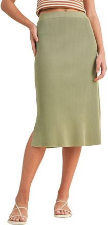Wishlist Rib Knit Midi Skirt in Green Tea at Nordstrom Rack, Size Medium