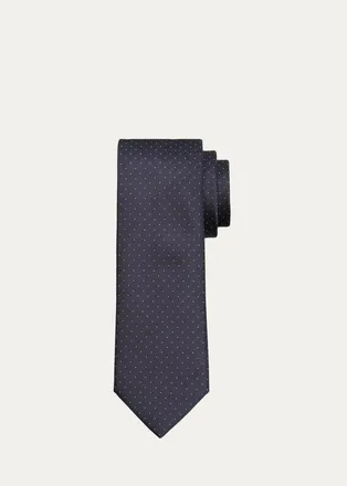 Brioni Mens Micro-Jacquard Silk Tie
