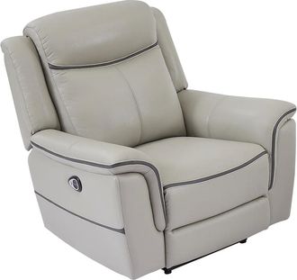 Vente-Unique Vente-unique - Poltrona Relax Elettrica In Pelle Grigio - Adelio