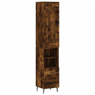 vidaXL Highboard Smoked Oak 34.5x34x180 cm Engineered Wood Vidaxl