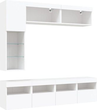 vidaXL Vidaxl - 7 Piece tv Wall Cabinet Set with led Lights White