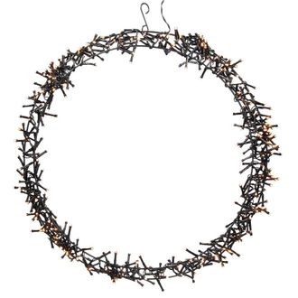 ECD Germany Corona de navidad luminosa &Oslash;48cm LED blanco c&aacute;lido, interior/exterior