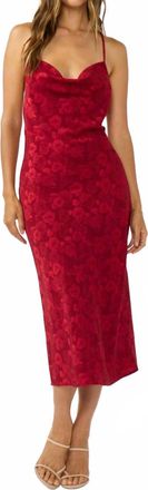 Lovestitch Cowl Neck Slip Dress In Red