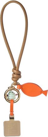 Fendi Fendi Steel & Leather Key Charm