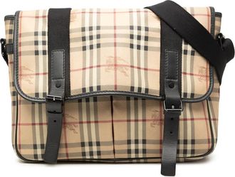 Burberry Pre-owned Burberry Haymarket Check Coated Canvas Messenger Bag Unisex MB6LX8CBDSGVEXIH