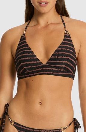 Sea Level Australia Riptide Longline Halter Bikini Top in Black at Nordstrom Rack, Size 10 Us / 14 Au