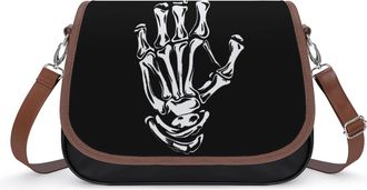 Generic Skull Middle Finger Crossbody Bags for Women Shoulder Messenger Bag Purse Handbags