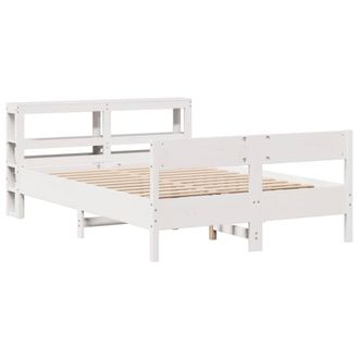 Berkfield Home Decorative Bed Frame Frame White 120x190 cm Small Double Solid Wo