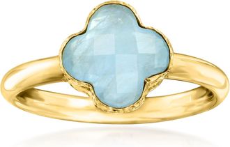 Ross-Simons Italian Aquamarine Ring in 14kt Yellow Gold