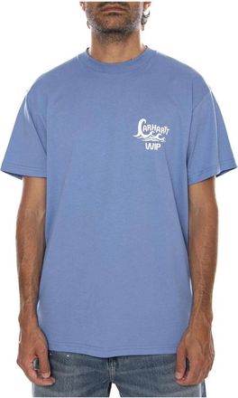 Carhartt Work in Progress Tops, Heren, Blauw, L, Katoen, Waves T-Shirt