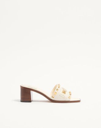 Valentino Garavani Plaster Caster Slide Sandal in Goatskin 60Mm Woman IVORY 35.5