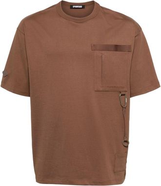 SPOONYARD coordinate-embroidered cotton T-shirt - unisex - Cotton - M - Brown