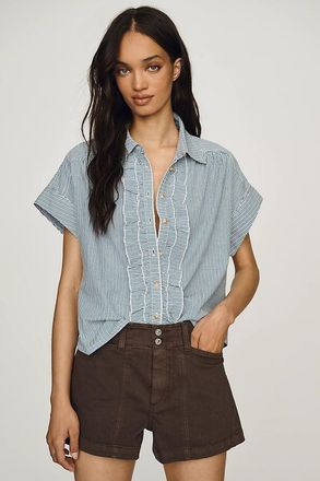 Pilcro Ruffle-Front Shirt Top