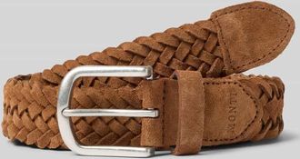 Monti Gürtel aus Leder in Flecht-Optik Modell Vancouver in Cognac, Größe 90