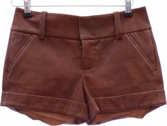 Alice & Olivia Alice + Olivia Brown Leather Shorts Size S