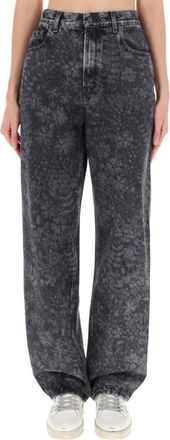 Golden Goose Black Floral Loose High Rise Jeans