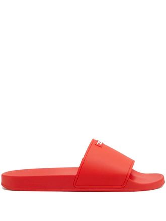 Diesel logo-patch slides - men - Thermoplastic Polyurethane (TPU)/Thermoplastic Polyurethane (TPU) - 43 - Red