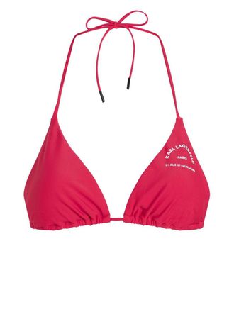 Karl Lagerfeld Rue St-Guillaume triangle bikini top - women - Recycled Polyamide/Elastane - S - Pink