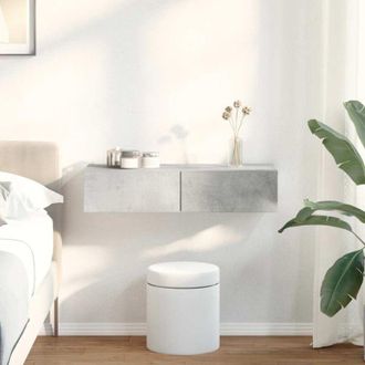 vidaXL Vidaxl - Wall Shelf with Drawers Concrete Grey 80x33x17 cm Engineered Wood