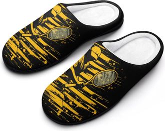 Generic United States Tennis Player Mens Slippers Slip On Comfortable Fleece Cotton House Shoes Winter