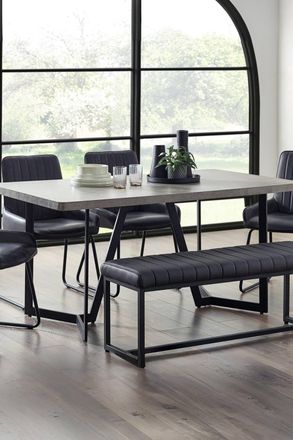 Julian Bowen Miami Rectangular 4-6 Seater Dining Table in Grey