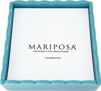 Mariposa Scallop Napkin Box Set in Teal at Nordstrom