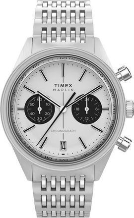 Timex Marlin Jet Chronograph Bracelet Watch, 40mm in Silver-Tone at Nordstrom