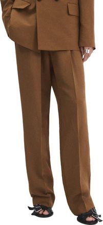 Mango Drawstring Straight Leg Pants in Caramel at Nordstrom, Size Small