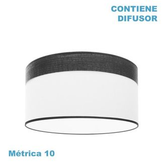 Fabrilamp Fabrilamp - Cloe M10 Paralume A Sospensione Bianco/legno-nero 50dx50dx22h Diffusore Incluso