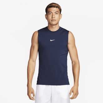 Nike Mens Nike Pro Dri-FIT Slim Sleeveless Top in Blue | FB7924-451