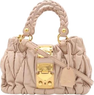 Miu Miu Pre-owned Leren 2way Handtas - Dames - Vintage Handtas - Roze - ONE Size - Leer - Vintage