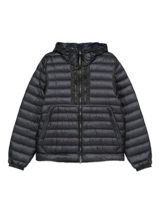 C.P. Company logo-print padded jacket - men - Nylon - M - Blue