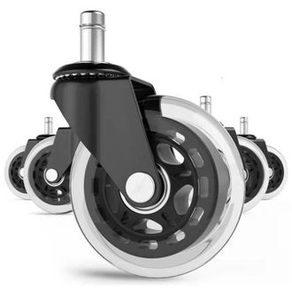 OEM Juego De 5 Ruedas Giratorias Para Sillas De Oficina - Ruedas De Repuesto De Goma - Ruedas Giratorias Universales De 7,6 Cm (3 Pulgadas), Resistentes, 
