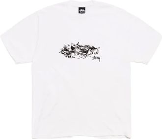St&uuml;ssy T-shirt con stampa - Bianco