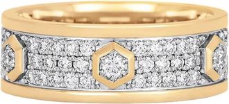 Sara Weinstock 18kt geelgouden Honey Comb ring met diamant