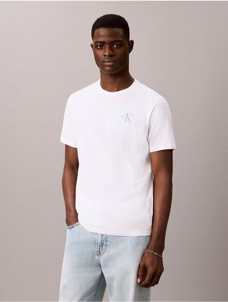 Calvin Klein Jeans Calvin Klein Mens Brushstroke Monologo Graphic Tee - White - L