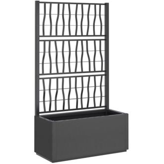 vidaXL Garden Planter with Trellis Dark Grey 80x36x140 cm pp Vidaxl