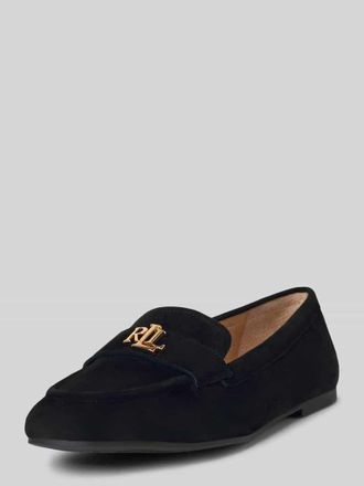 Lauren Ralph Lauren Loafer aus echtem Leder mit Logo-Applikation Modell Averi in Black, Gr&ouml;&szlig;e 41