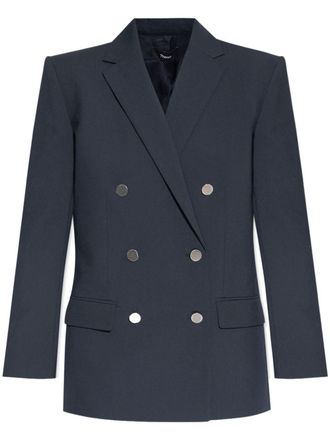 Theory shoulder-pads double-breasted blazer - Blue