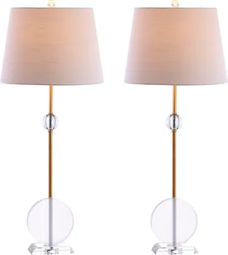 Jonathan Y Designs Spencer 34 Crystal/Metal LED Table Lamp, Brass in Clear/brass Gold at Nordstrom