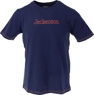 Jeckerson Blauw Print Slim Fit Tee - Heren - T-shirts - Blauw - L - Katoen - Tops
