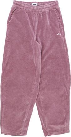Obey Chenille Trainingsbroek Lila - Dames - Wijde Broeken - Roze - S - Katoen - Broeken