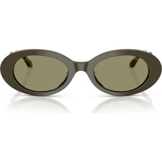 Giorgio Armani 52mm Oval Sunglasses in Verde Barca/Green at Nordstrom