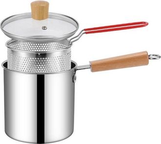 OEM Freidora De Acero Inoxidable De 3 Litros Con Colador De Aceite, Segura Y F&aacute;cil De Limpiar Gracias A Su Asa Que Se Mantiene Fr&iacute;a Al Tacto