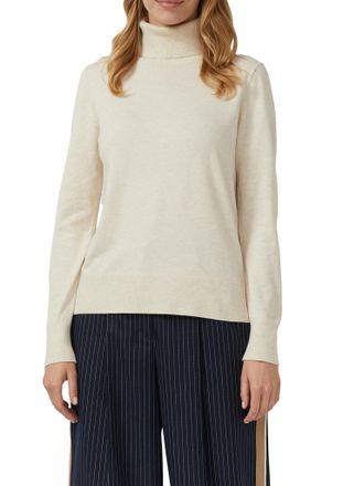 s.Oliver Strickpullover S.OLIVER, Damen, Gr. 42, beige melange, Strick, Obermaterial: 72% Viskose, 28% Polyester, meliert, regular fit normal, ohne Ausschnitt,